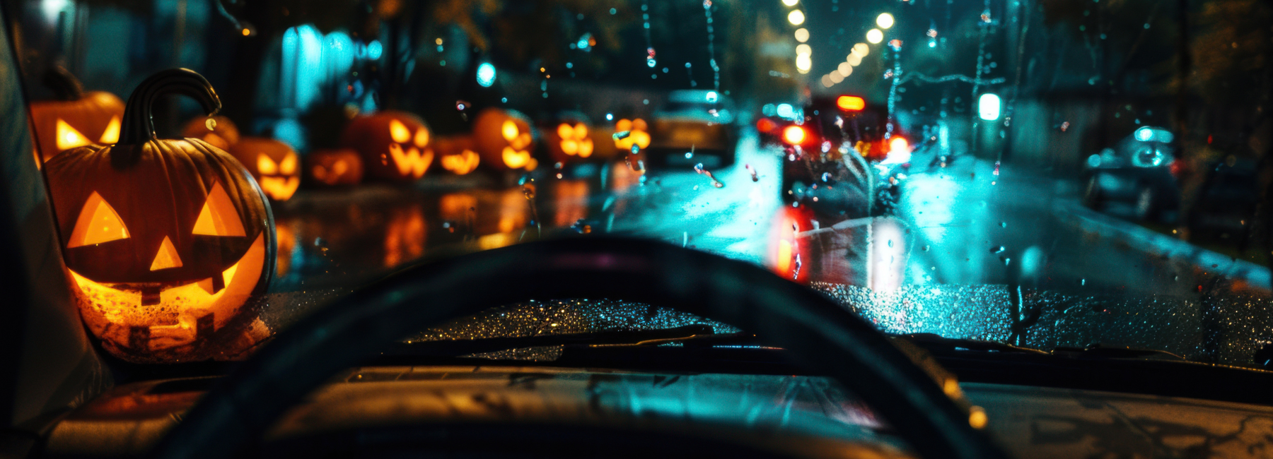driving at night during Halloween